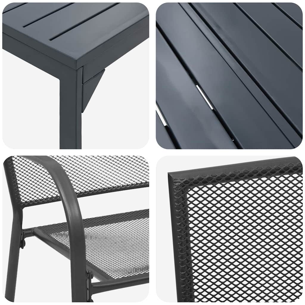 Set da Pranzo per Giardino 9 pcs Antracite | homemem39