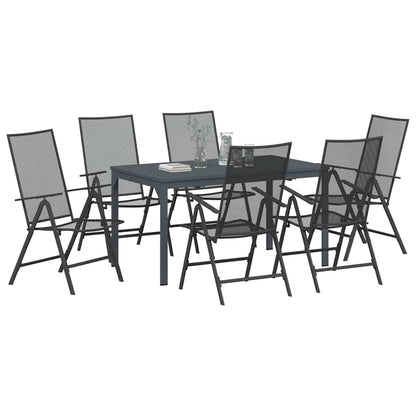 Set da Pranzo per Giardino 7 pcs Antracite Acciaio - homemem39