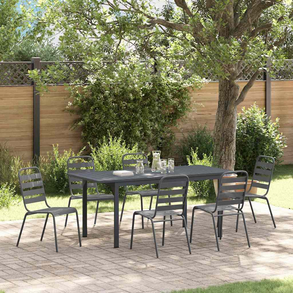 Set da Pranzo per Giardino 7 pcs Antracite