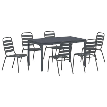Set da Pranzo per Giardino 7 pcs Antracite