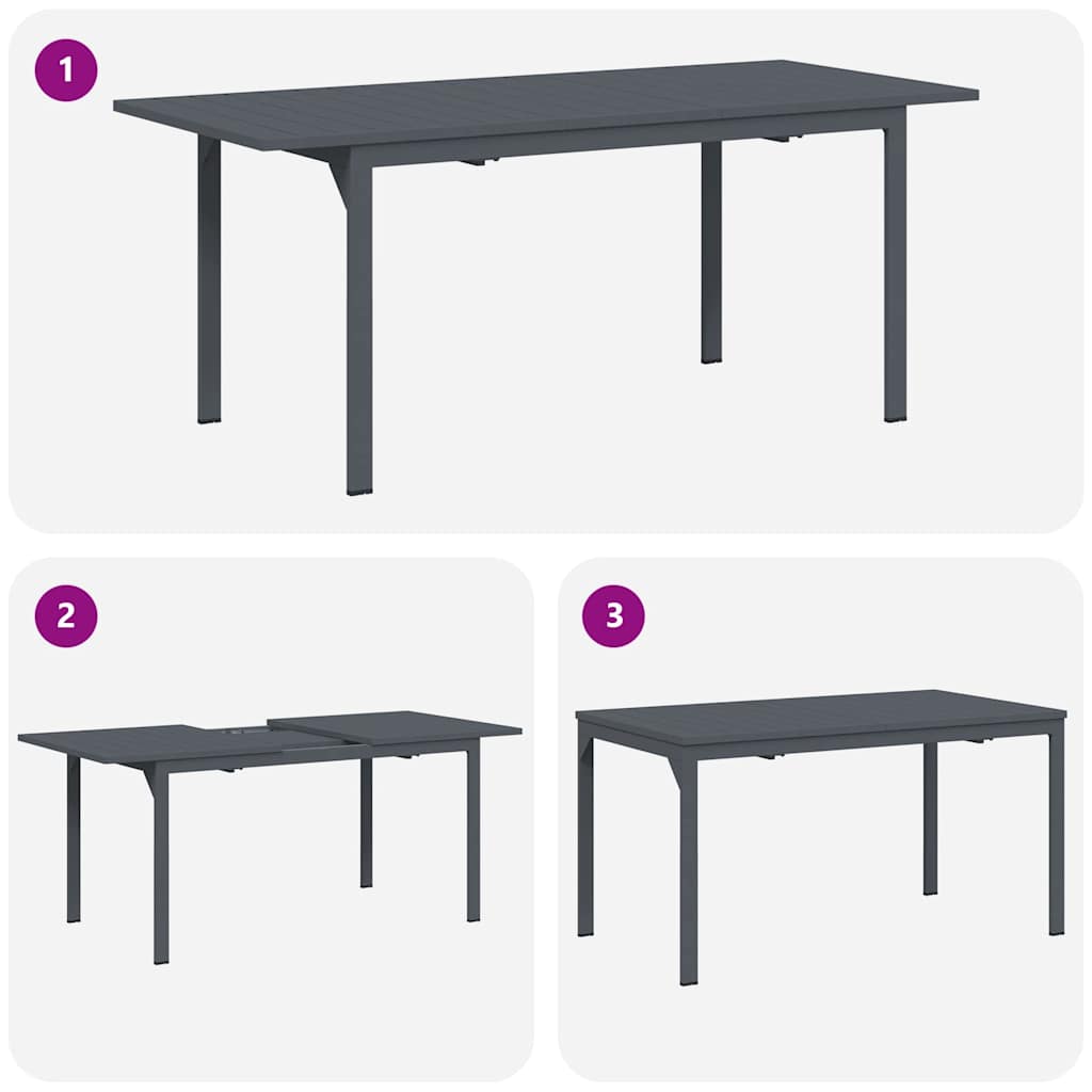 Set da Pranzo per Giardino 7 pcs Antracite | homemem39