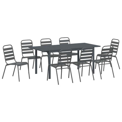 Set da Pranzo per Giardino 9 pcs Antracite