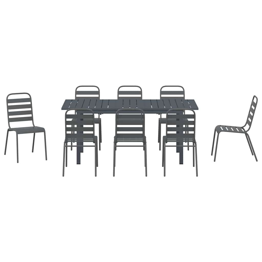 Set da Pranzo per Giardino 9 pcs Antracite | homemem39