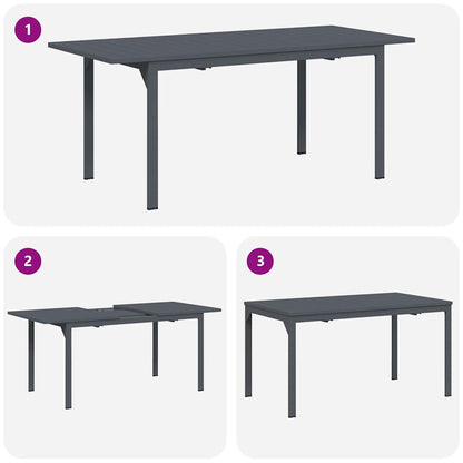 Set da Pranzo per Giardino 9 pcs Antracite | homemem39