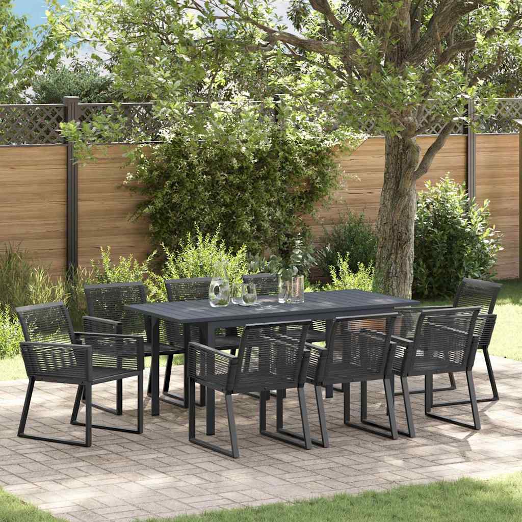 Set da Pranzo per Giardino 9 pcs Nero - homemem39