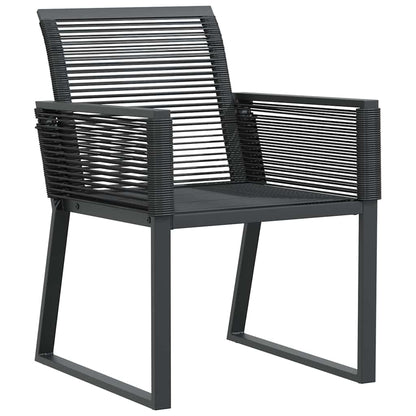 Set da Pranzo per Giardino 9 pcs Nero polyrattan | homemem39