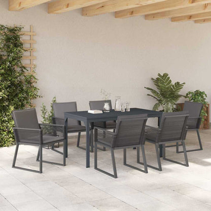 Set da Pranzo per Giardino 7 pcs Antracite polyrattan | homemem39