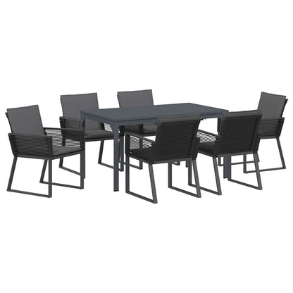 Set da Pranzo per Giardino 7 pcs Antracite polyrattan