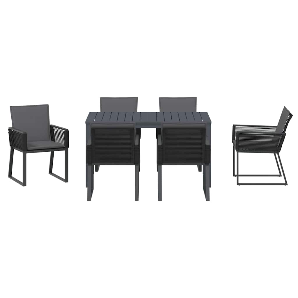 Set da Pranzo per Giardino 7 pcs Antracite polyrattan | homemem39