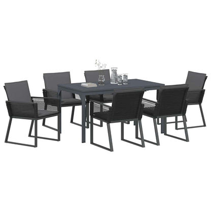 Set da Pranzo per Giardino 7 pcs Antracite polyrattan | homemem39