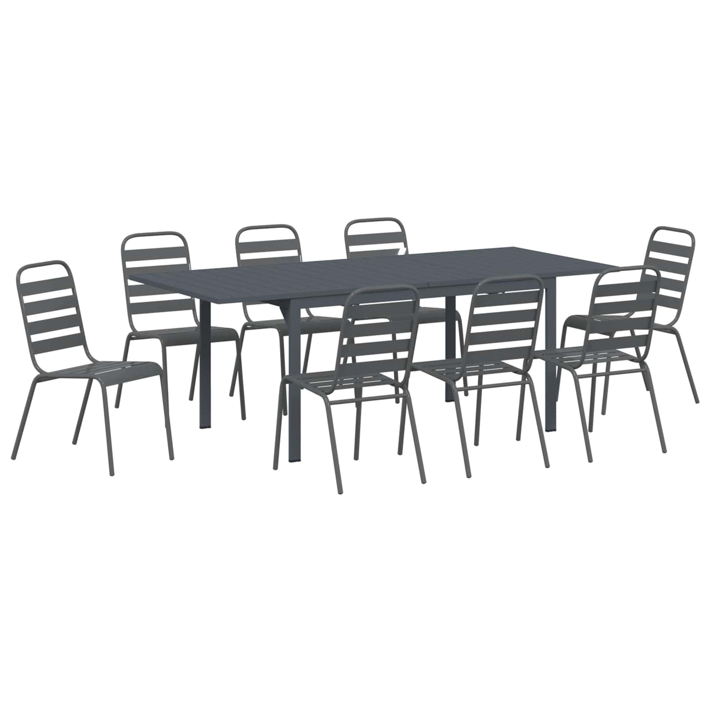 Set da Pranzo per Giardino 9 pcs Antracite | homemem39