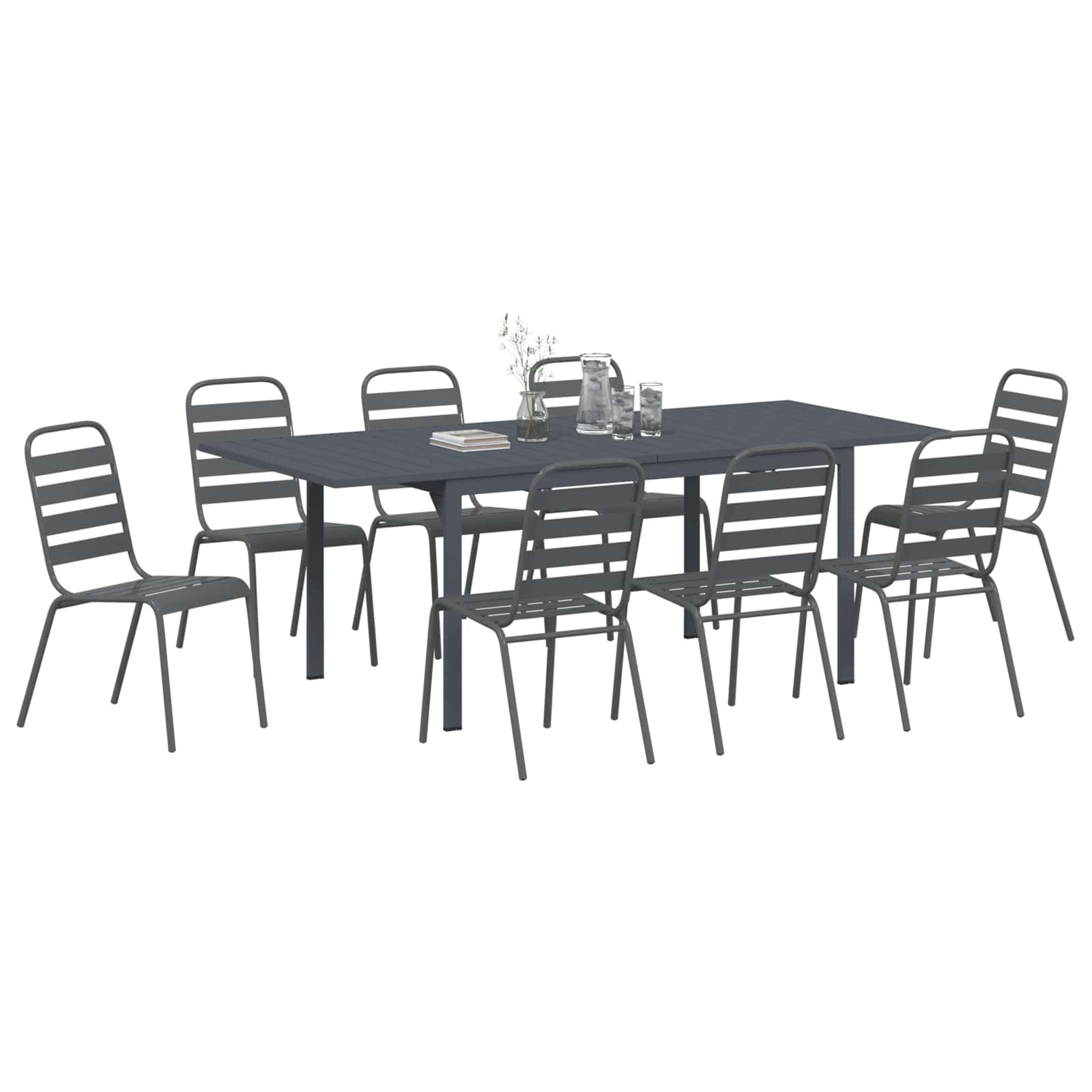 Set da Pranzo per Giardino 9 pcs Antracite | homemem39
