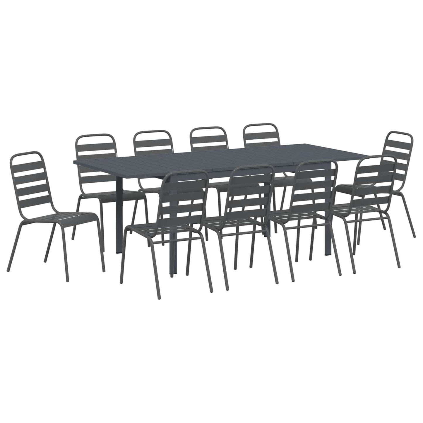 Set da Pranzo per Giardino 11 pcs Antracite