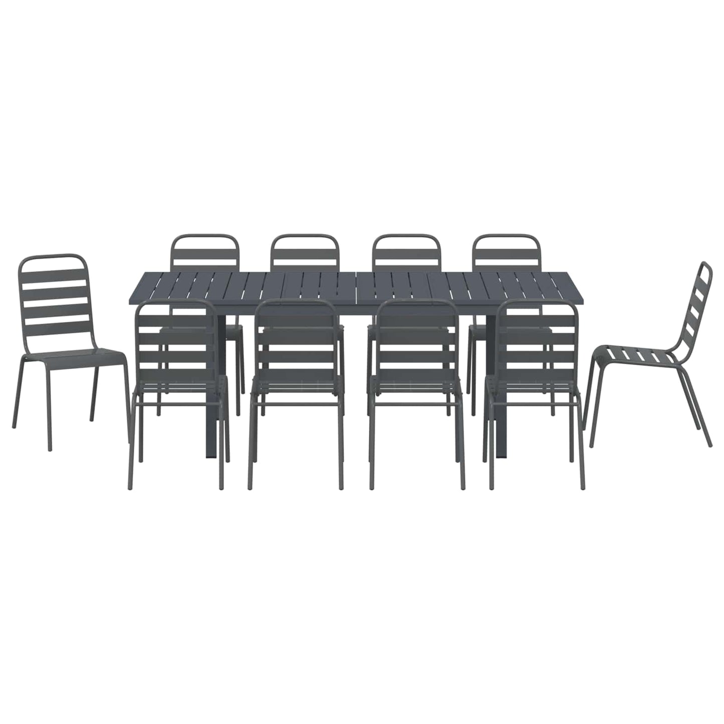 Set da Pranzo per Giardino 11 pcs Antracite