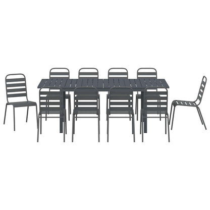 Set da Pranzo per Giardino 11 pcs Antracite