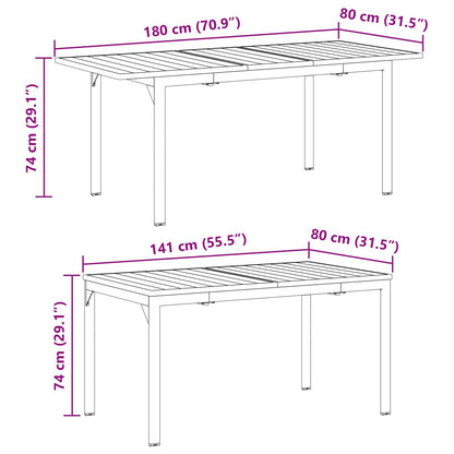 Set da Pranzo per Giardino 9 pcs Nero polyrattan
