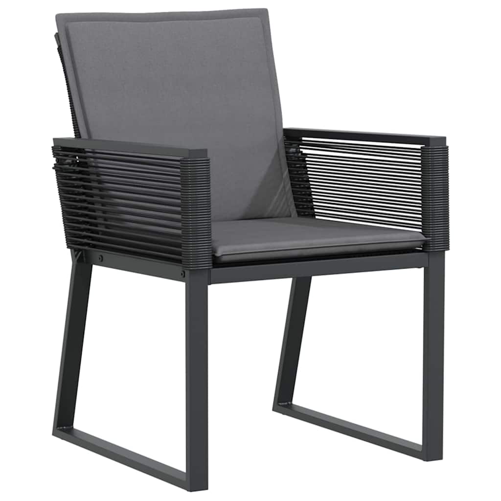 Set da Pranzo per Giardino 9 pcs Nero Poly Rattan - homemem39