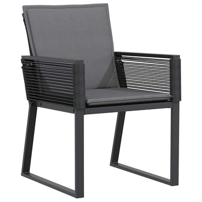 Set da Pranzo per Giardino 9 pcs Nero Poly Rattan - homemem39