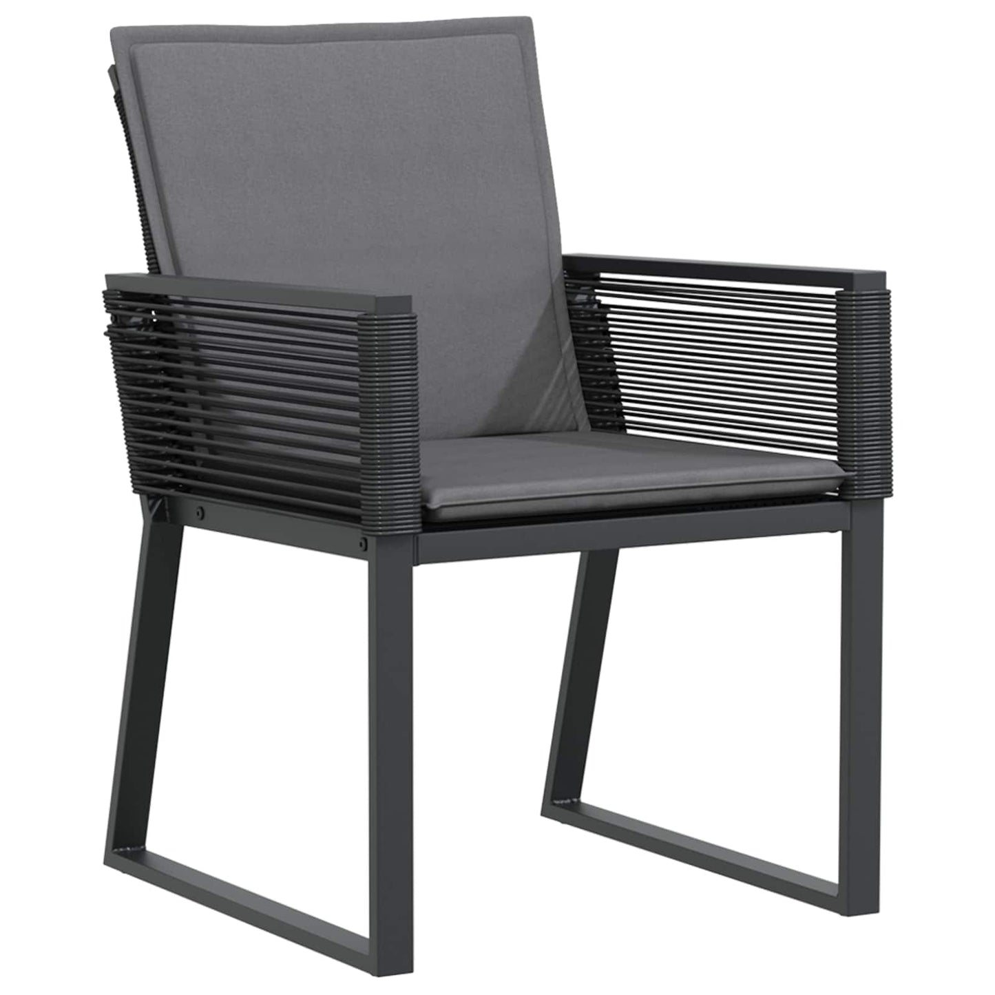 Set da Pranzo per Giardino 9 pcs Nero polyrattan | homemem39