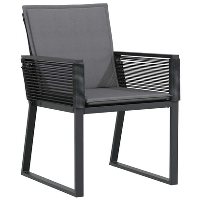 Set da Pranzo per Giardino 9 pcs Nero polyrattan | homemem39