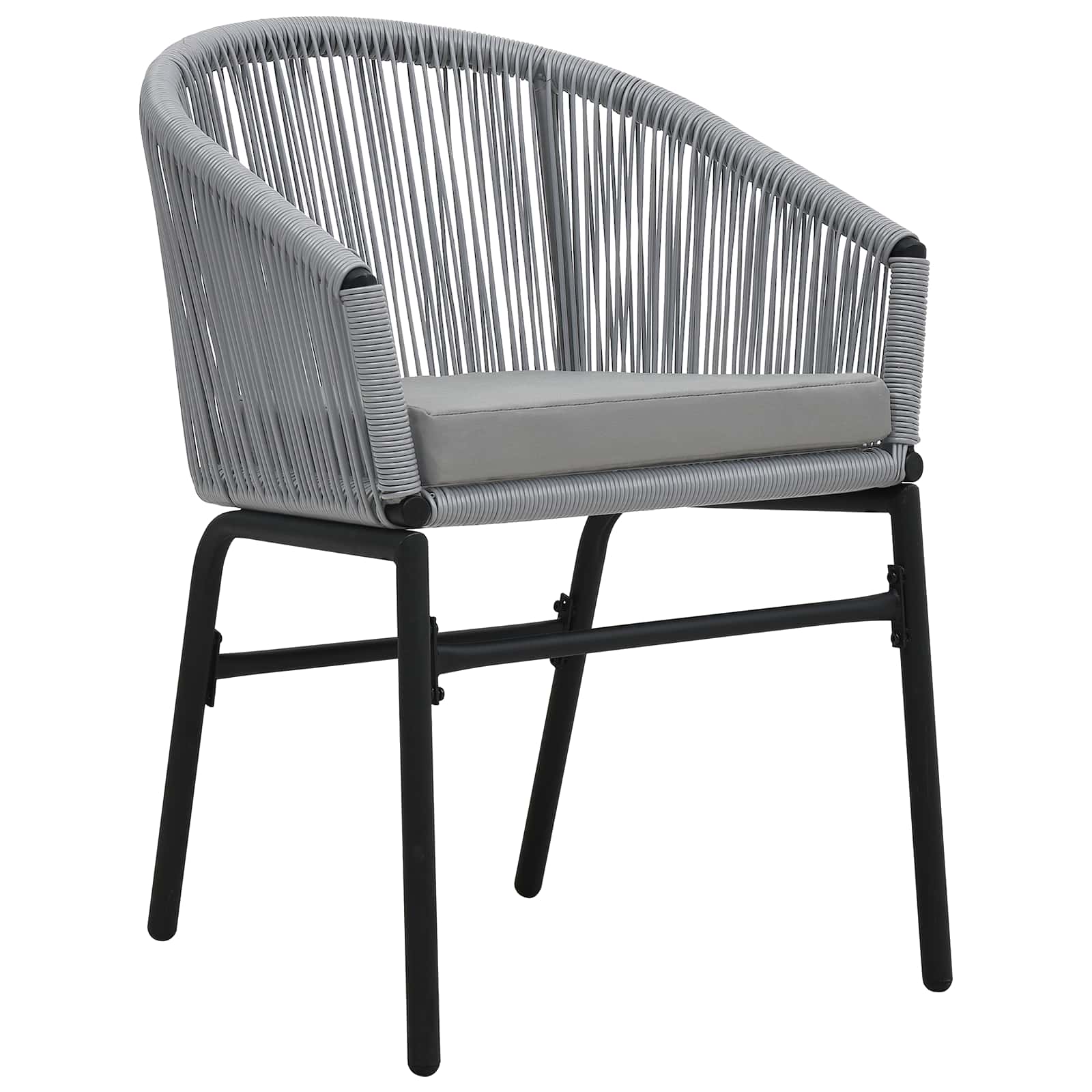 Set da Pranzo per Giardino 9 pcs Grigio polyrattan | homemem39