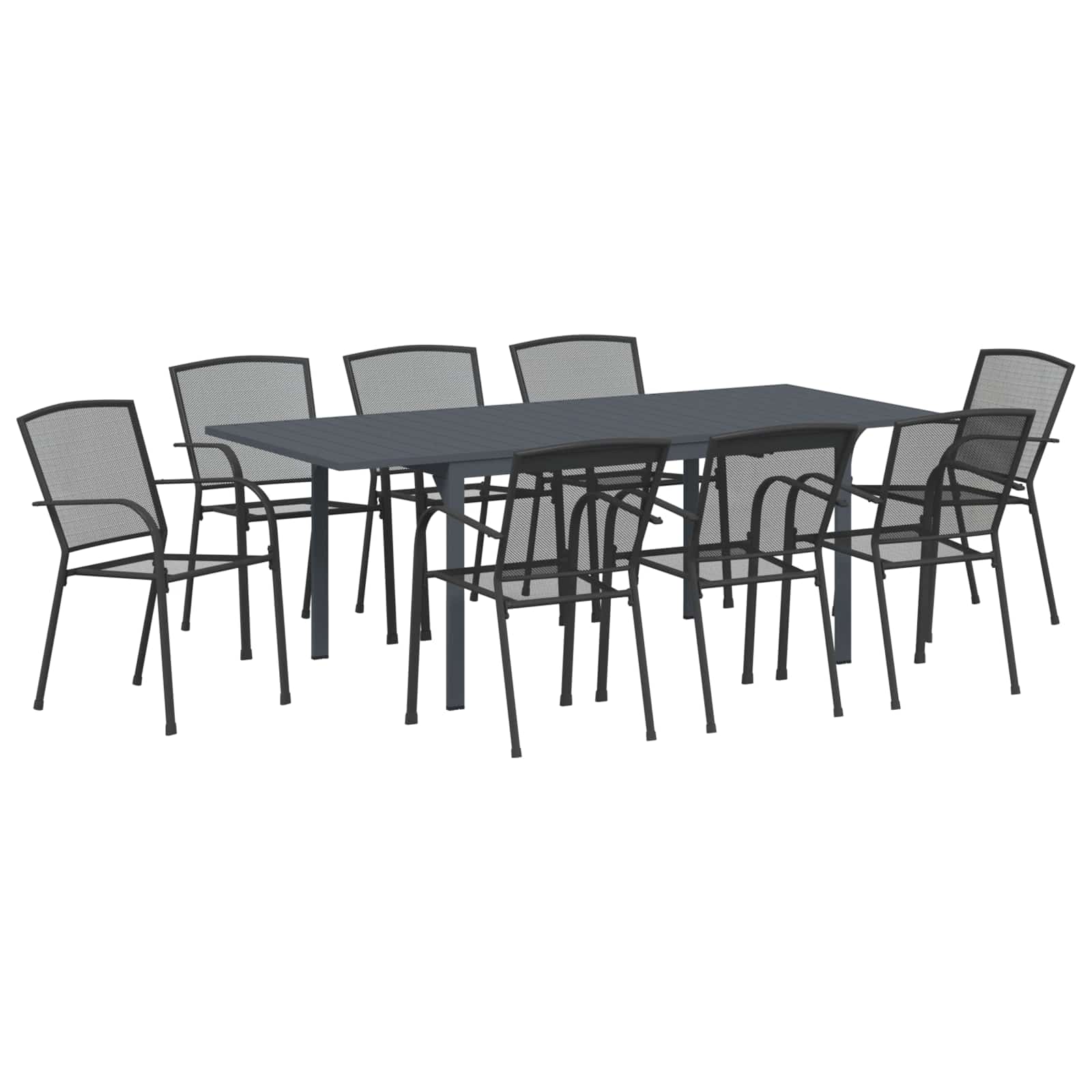 Set da Pranzo per Giardino 9 pcs Antracite Acciaio | homemem39