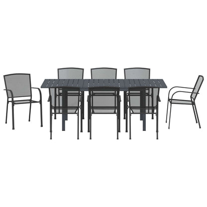 Set da Pranzo per Giardino 9 pcs Antracite Acciaio | homemem39