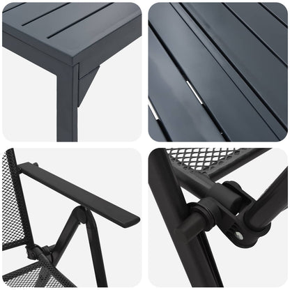 Set da Pranzo per Giardino 9 pcs Antracite Acciaio | homemem39