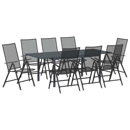 Set da Pranzo per Giardino 9 pcs Antracite Acciaio | homemem39