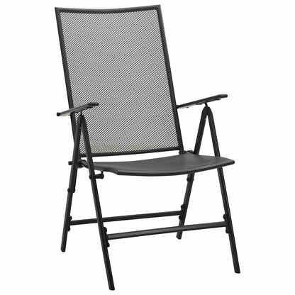 Set da Pranzo per Giardino 9 pcs Antracite Acciaio