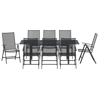 Set da Pranzo per Giardino 9 pcs Antracite Acciaio | homemem39