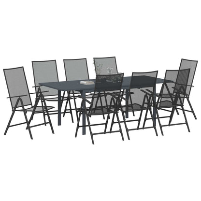 Set da Pranzo per Giardino 9 pcs Antracite Acciaio | homemem39
