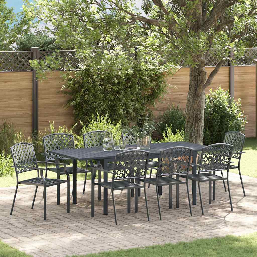 Set da Pranzo da Giardino Regolabile 9 pcs Acciaio - homemem39