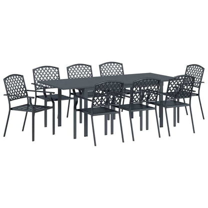 Set da Pranzo da Giardino Regolabile 9 pcs Acciaio - homemem39