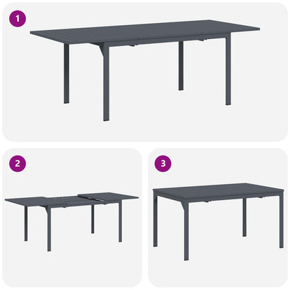 Set da Pranzo per Giardino 9 pcs Antracite Acciaio | homemem39