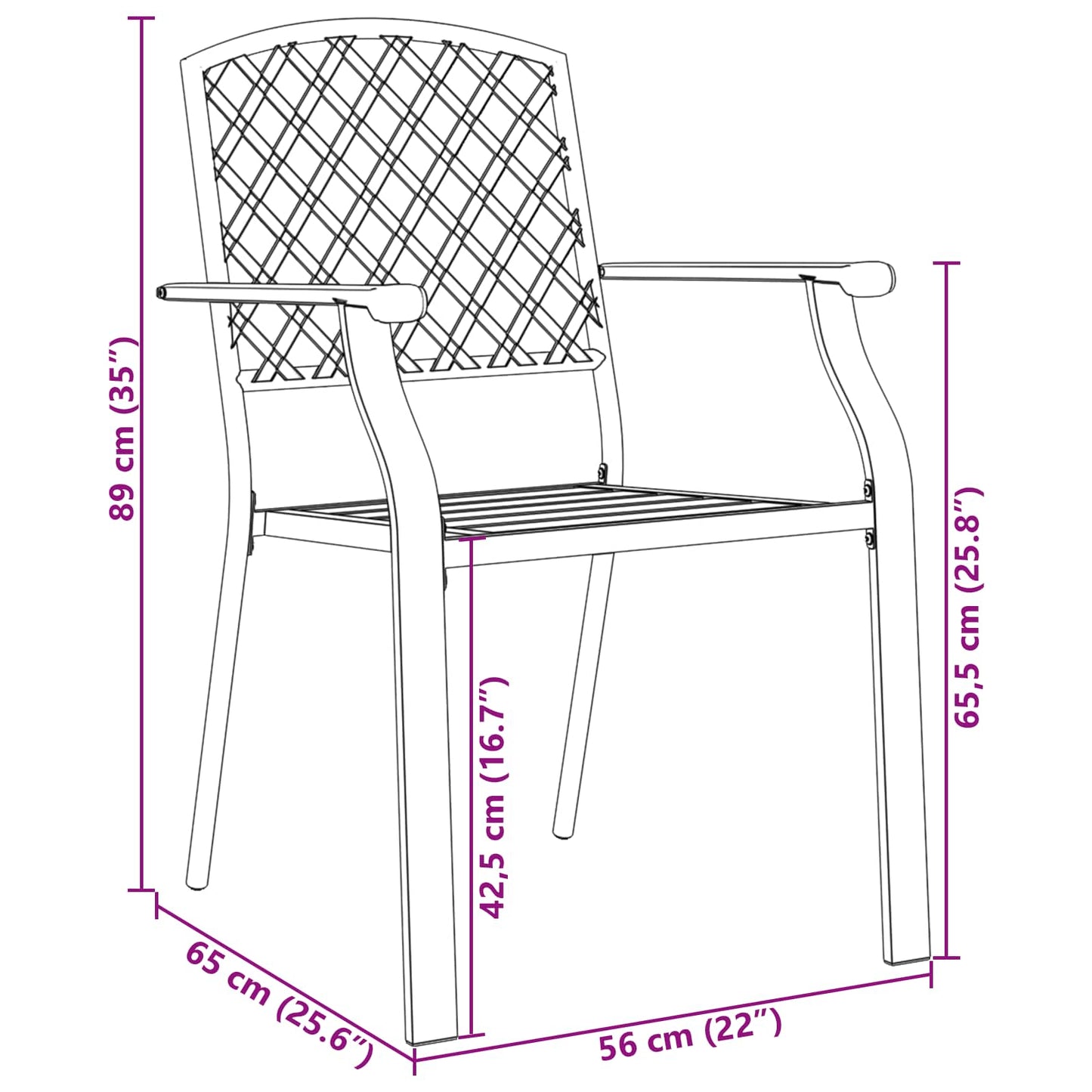 Set da Pranzo per Giardino 9 pcs Antracite Acciaio