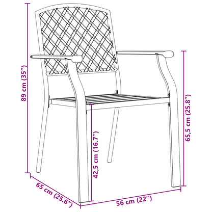 Set da Pranzo per Giardino 9 pcs Antracite Acciaio