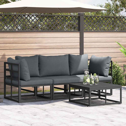 Set Divano da Giardino 4 pcs Nero Metallo