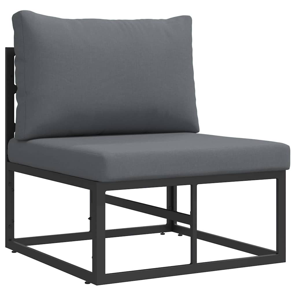 Set Divano da Giardino 4 pcs Nero Metallo | homemem39