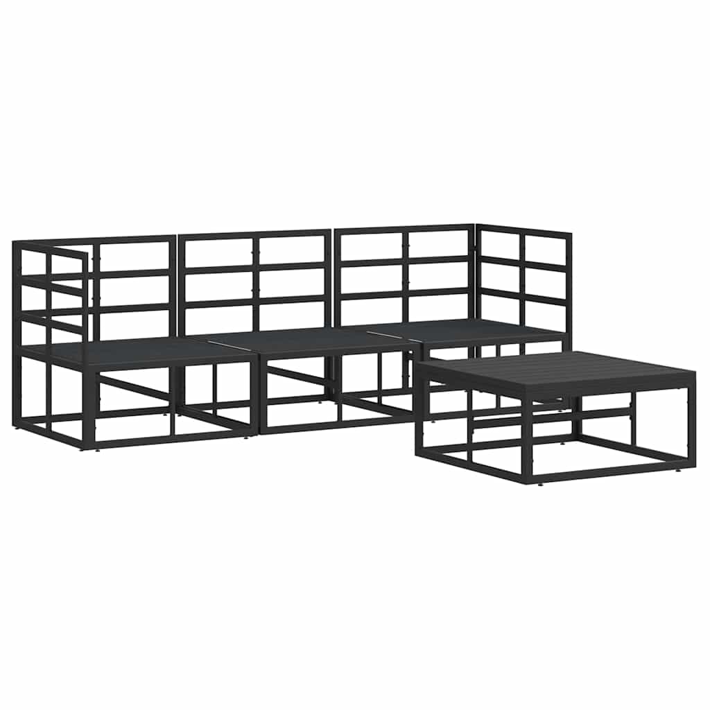 Set Divano da Giardino 4 pcs Nero Metallo | homemem39