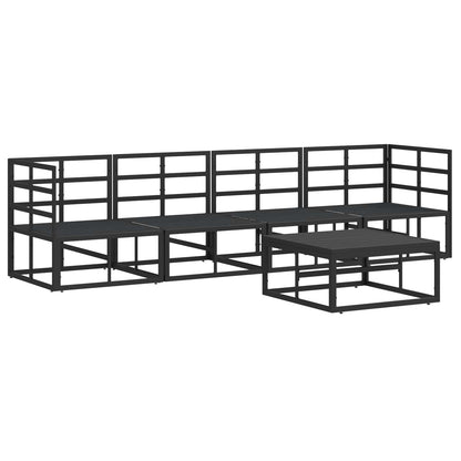 Set Divano da Giardino 5 pcs Nero Metallo | homemem39