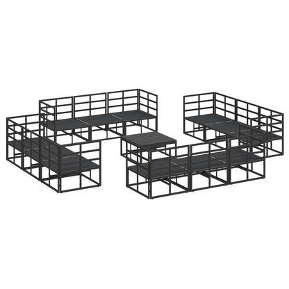 Set Divano da Giardino 13 pcs Nero Metallo | homemem39