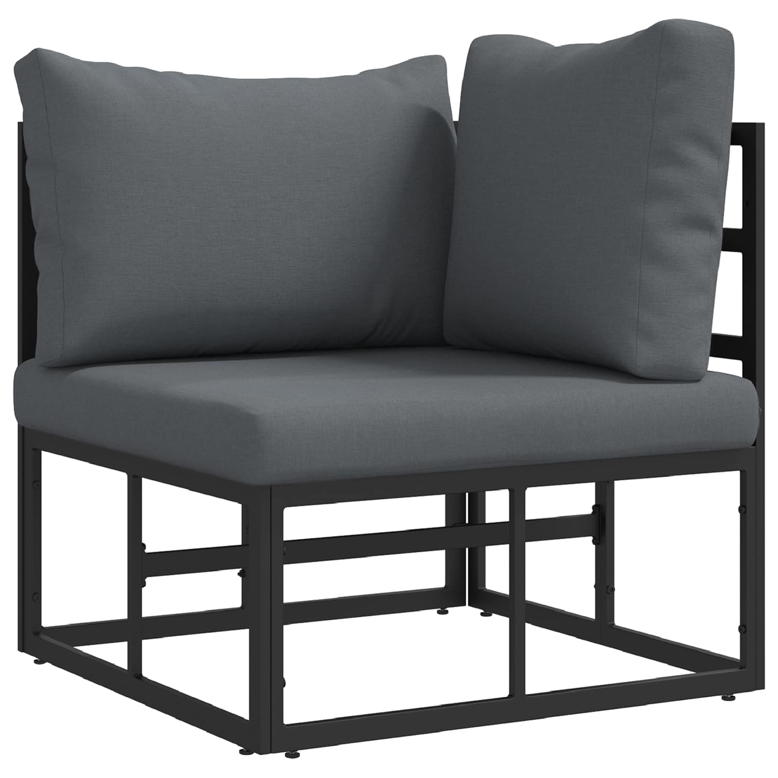 Set Divano da Giardino con cuscino 12 pcs Nero Alluminio | homemem39