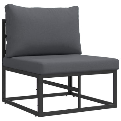 Set Divano da Giardino con cuscino 13 pcs Nero Alluminio | homemem39