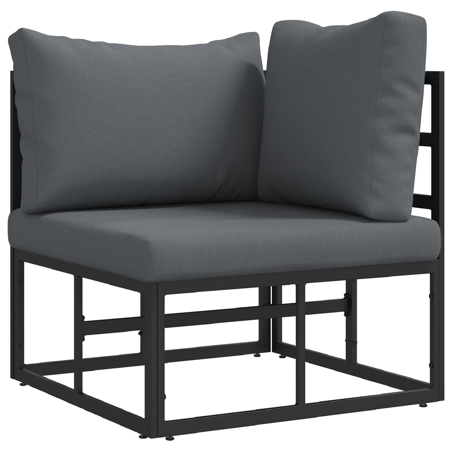 Set Divano da Giardino con cuscino 13 pcs Nero Alluminio | homemem39