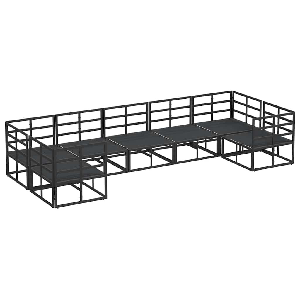 Set Divano da Giardino Nero Alluminio - homemem39