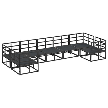 Set Divano da Giardino Nero Alluminio - homemem39