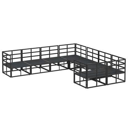 Set Divano da Giardino con cuscino 8 pcs Nero Acciaio | homemem39