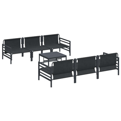 Set Divano da Giardino con cuscino 7 pcs Nero Acciaio | homemem39