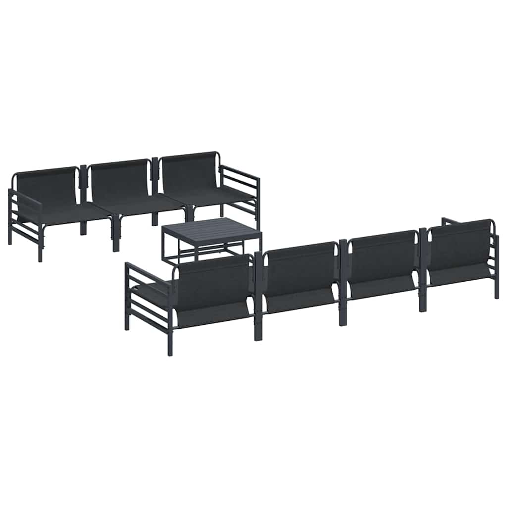 Set Divano da Giardino 8 pcs Antracite Acciaio & Tessuto - homemem39